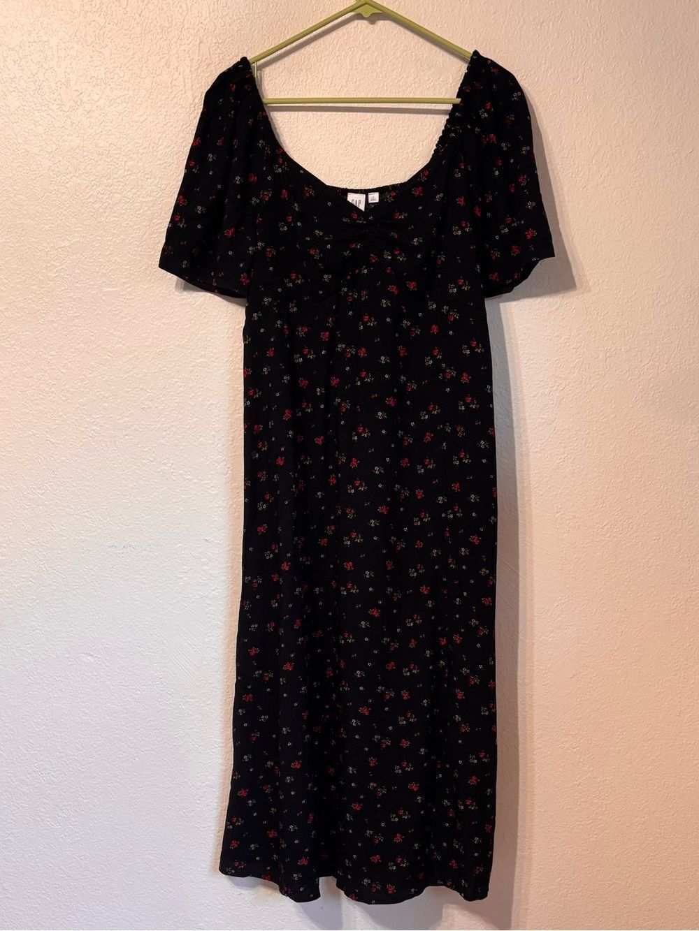 Gap Floral Puff Sleeve Midi Dress Large